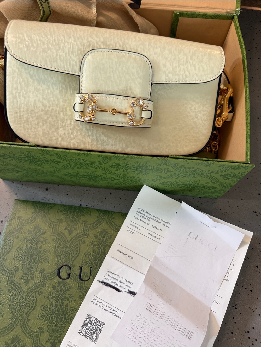 Gucci Horsebit 1955  Crossbody Bag with crystals